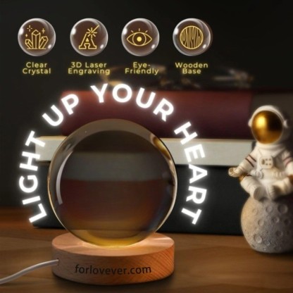 Customized pet face photo Christmas-themed crystal ball night light