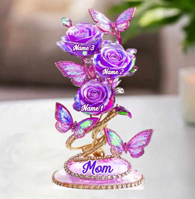  Each Rose Holds A Piece Of Your Heart - Family Personalized Custom Acrylic Plaque Custom Shape - Mother's Day, Gift For Mom, Grandma