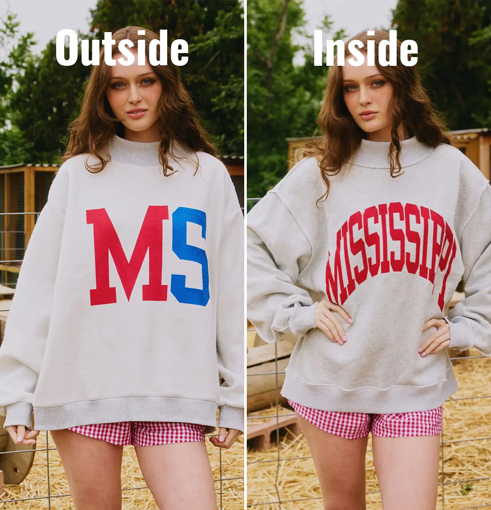 Mississippi/MS Reversible Mockneck