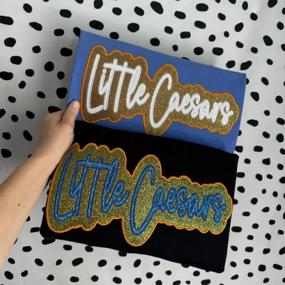 Custom Double Stack Glitter Embroidered Team Sweatshirt Hoodie T-shirt, Sports Mom Tshirt