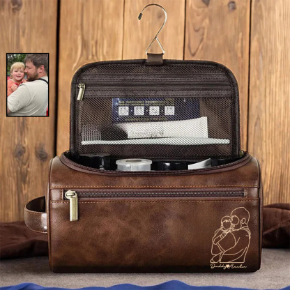2025 Personalized Portrait Leather Toiletry Bag