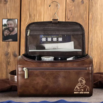 2025 Personalized Portrait Leather Toiletry Bag
