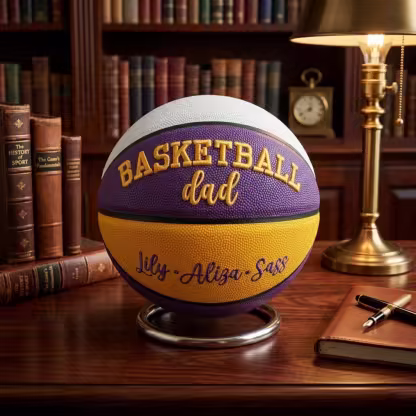 Custom 3D Embroidered Father's Day Basketball, Gift for Mom, Gift for Dad