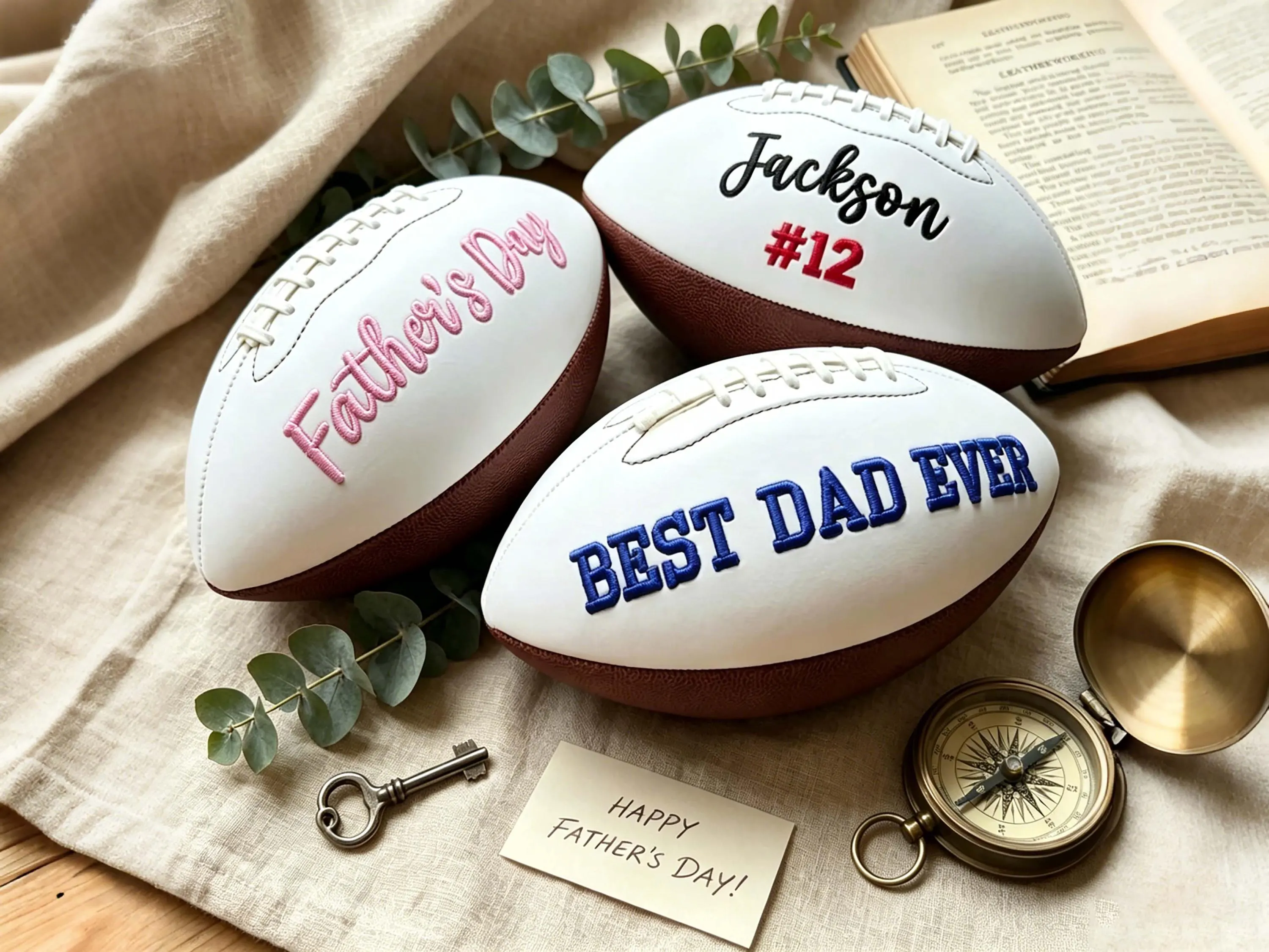 Custom Embroidered Football, Gift for Mom, Gift for Dad
