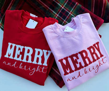 Personalized Green/Red Merry Christmas Bow Side Sweatshirt