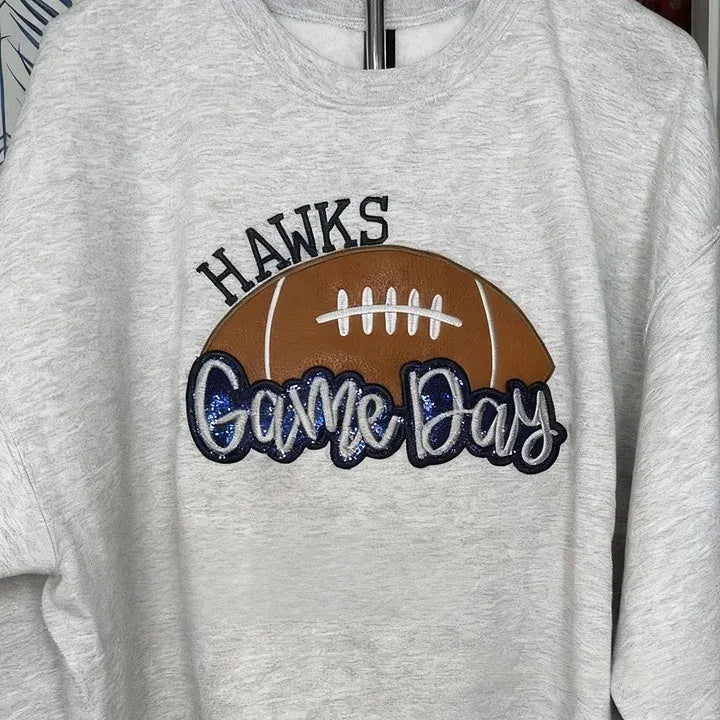 Personalized Football Sweatshirt with Side Bows Football Mom Game Day Sweatshirt