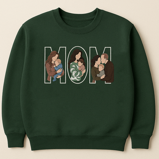 Custom Family Embroidered Sweatshirt – A Unique and Heartwarming Gift for Dad or Mom