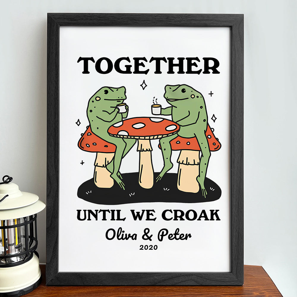 50%OFF⭐️Personalized Frog Couple Print, Custom Frog Illustration Frame,Valentines Gift