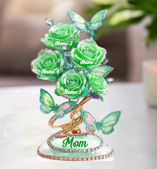  Each Rose Holds A Piece Of Your Heart - Family Personalized Custom Acrylic Plaque Custom Shape - Mother's Day, Gift For Mom, Grandma