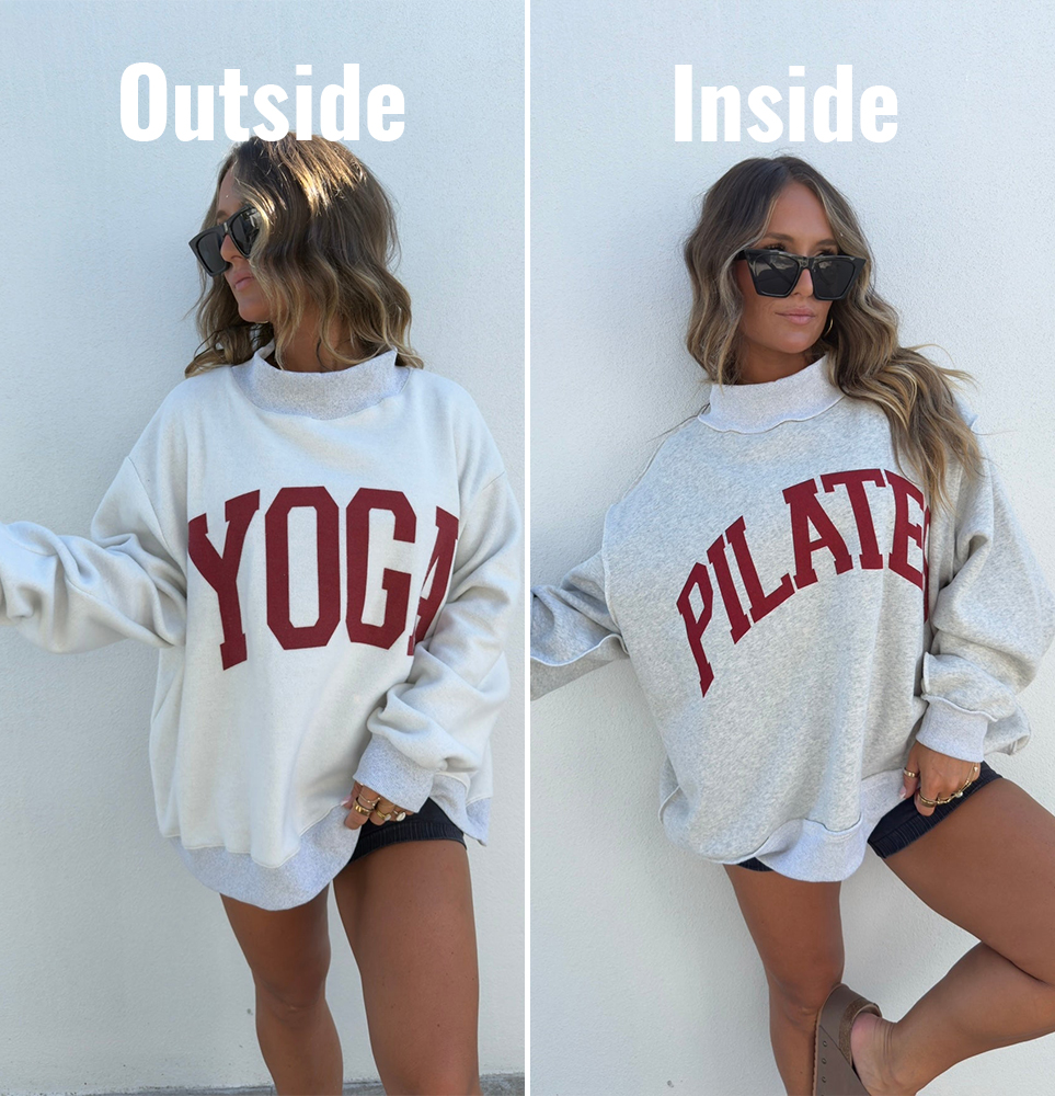 Pilates/YOGA Game Day Mock Neck Reversible Sweatshirt