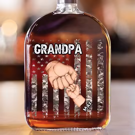🥃 Power, Love & Legacy – Personalized Family Whiskey Bottle for Dad & Grandpa | Custom Father’s Day Gift