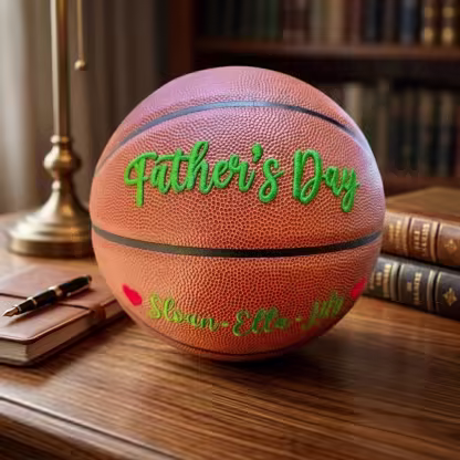 Custom 3D Embroidered Father's Day Basketball, Gift for Mom, Gift for Dad