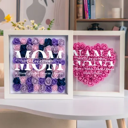Mom Gift We Love You Every Day - Personalized Flower Shadow Box