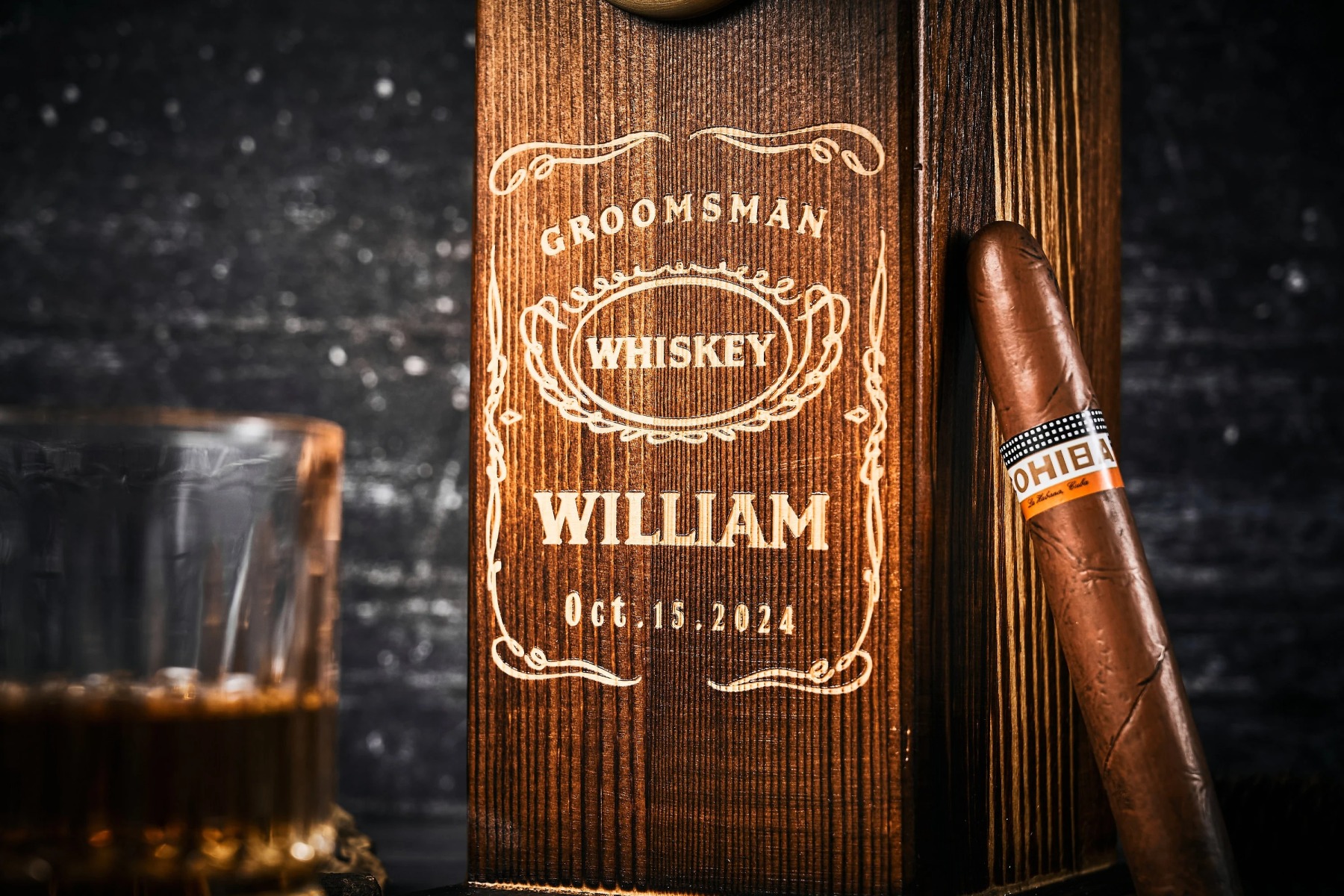 Personalized Wooden Whiskey Dispenser,Engraved Liquor Dispenser,Fathers Day Gift,Bar,Pub and Pub Shed,Wine,Vodka,Bourbon,Wood Drink Fountain-Creatgifts