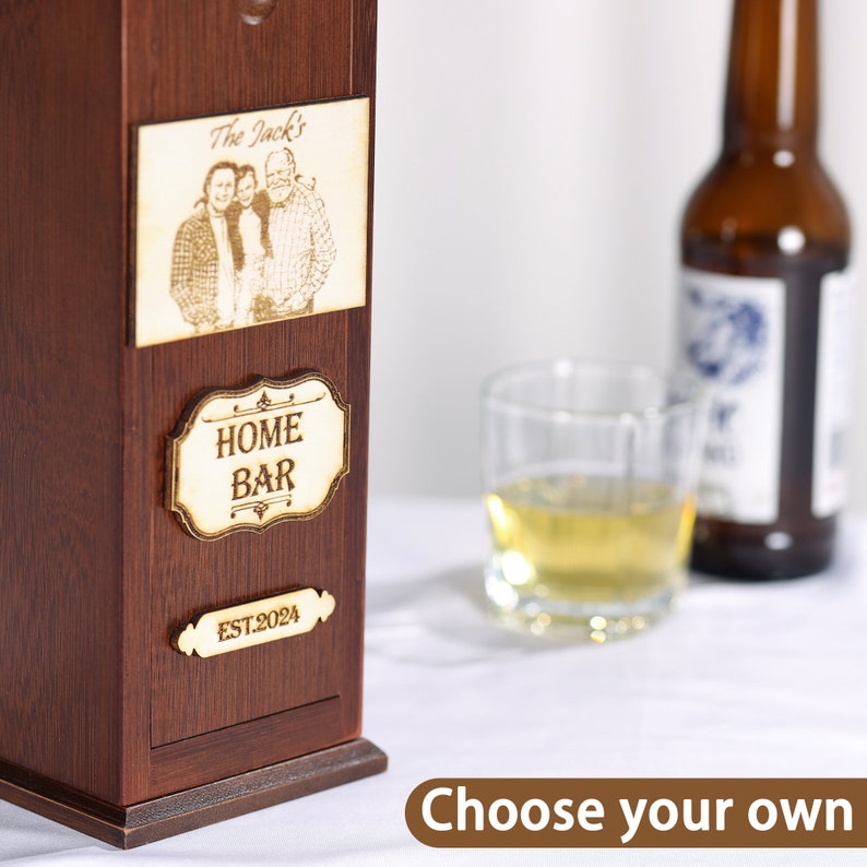 Personalized Embossed Named Wooden Whiskey Dispenser丨Engraved Alcohol Dispenser丨Home Bar Decor丨Beverage Dispenser丨 Fathers Day Gift-Creatgifts
