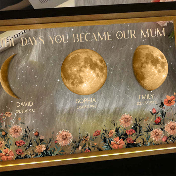 Personalized The Days You Became Our Mum Moon Phase Lightbox