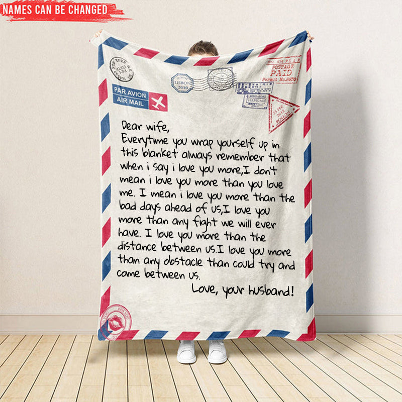 Personalized LOVE Letter Blanket For Wife Birthday Gift