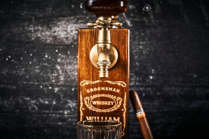 Personalized Wooden Whiskey Dispenser,Engraved Liquor Dispenser,Fathers Day Gift,Bar,Pub and Pub Shed,Wine,Vodka,Bourbon,Wood Drink Fountain-Creatgifts