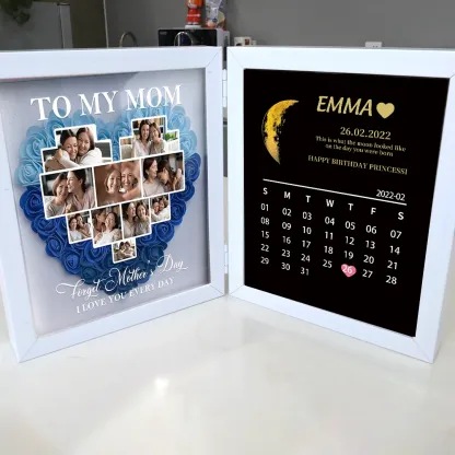 Forget Mother's Day I Love You Every Day With REAL MOON PHASE Anniversary Calendar - Personalized Flower Shadow Box-Creatgifts