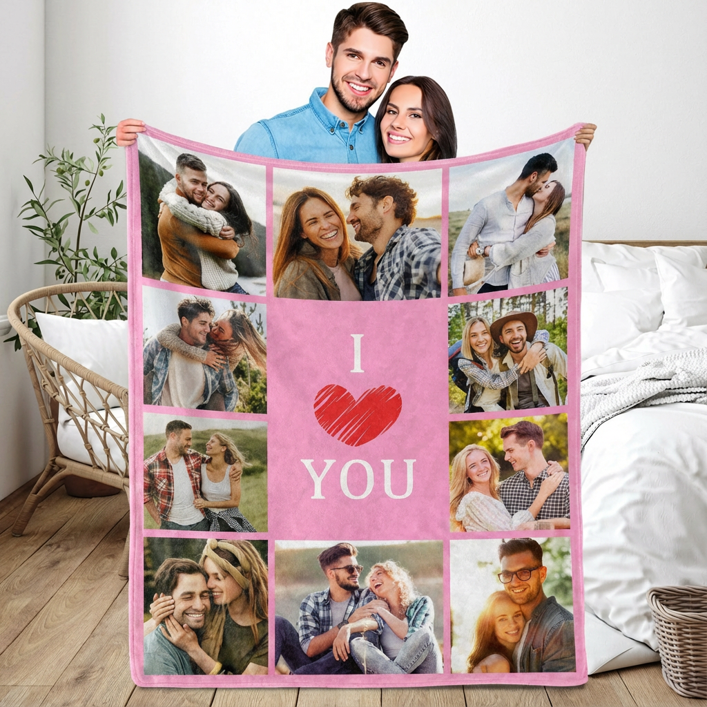 Custom Couple Blanket Photo,Valentine's Day gifts💓