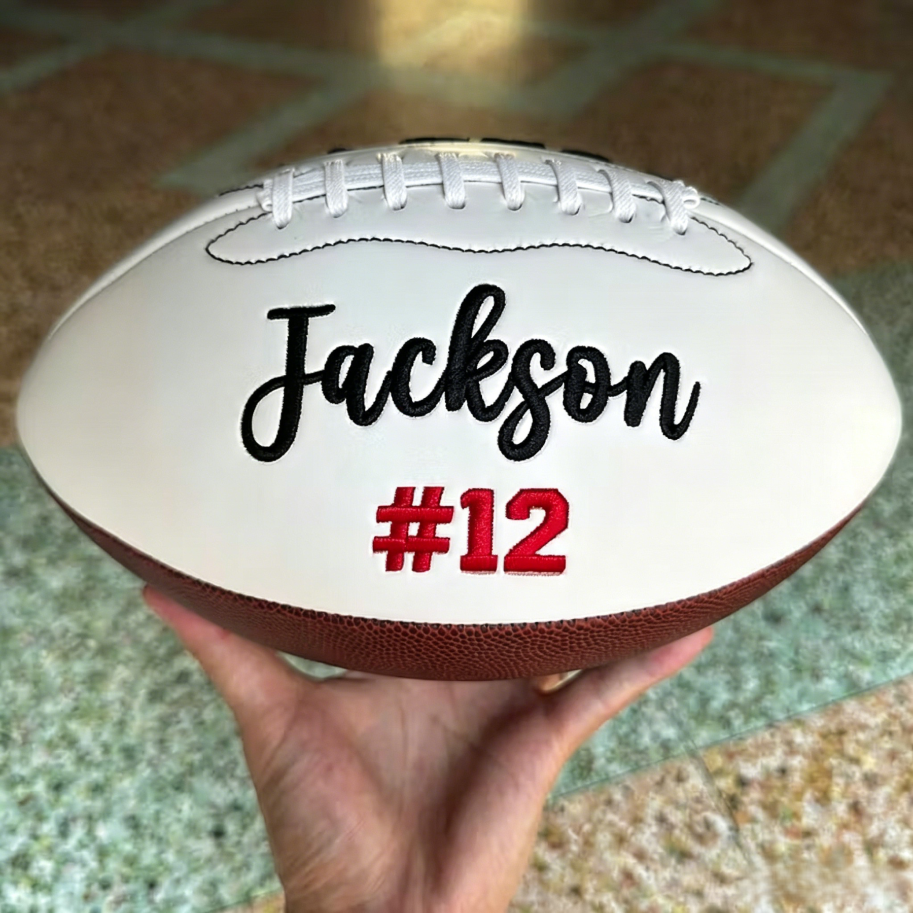 Custom Embroidered Football, Gift for Mom, Gift for Dad