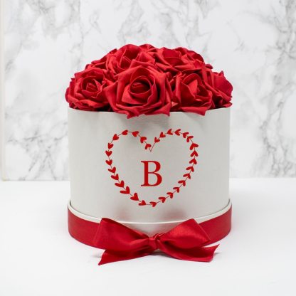 🌹Luxury Monogram Valentines Flower Box, Gifts for Valentines, Galentines Day Gift, Red Rose Box, Home Decor Gift, Bridesmaid Flowers-Creatgifts