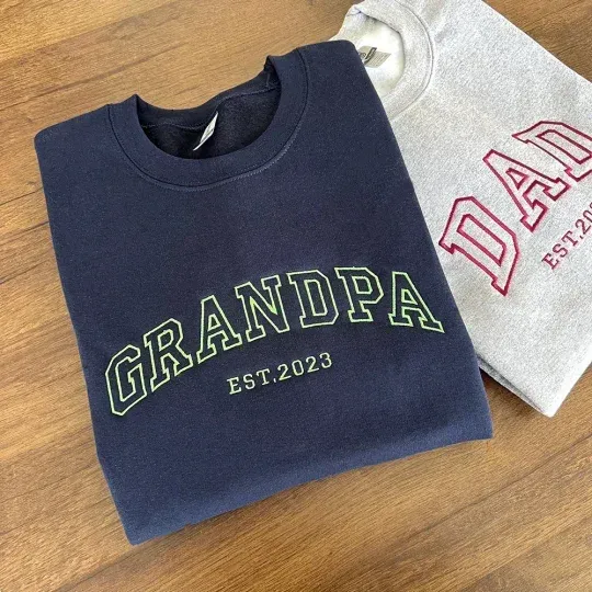 Custom Embroidered T-shirt&Sweatshirt For Custom papà,papá,pai