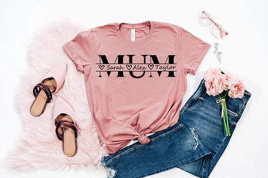 Custom Mama Sweatshirt with Kid Name, Personalized Mom Sweater Minimalist Mommy Custom Gift for Mother, Mom Gift for Her T-Shirt-Creatgifts