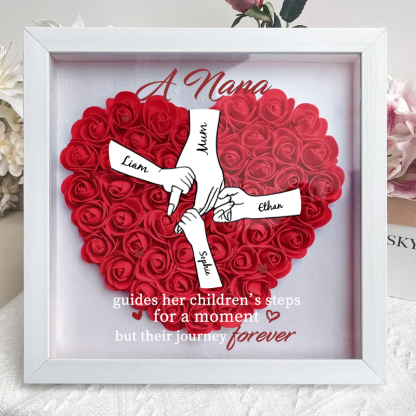 Personalised Flower Shadow Box, hand holding forever 