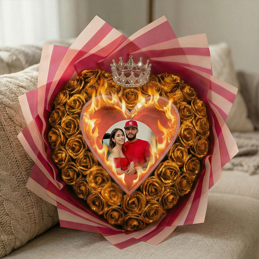 Everlasting Glitter Roses With Photo - Burnaway Edition