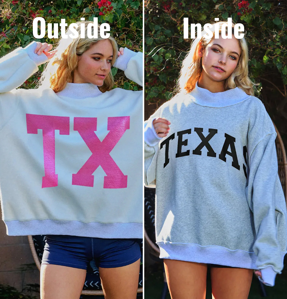 Texas/TX Reversible Mockneck