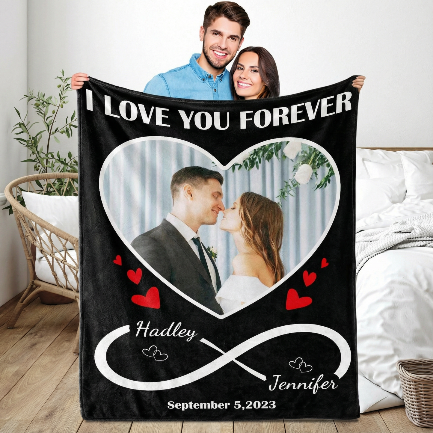 Custom Couple Blanket Photo,Valentine's Day gifts💓