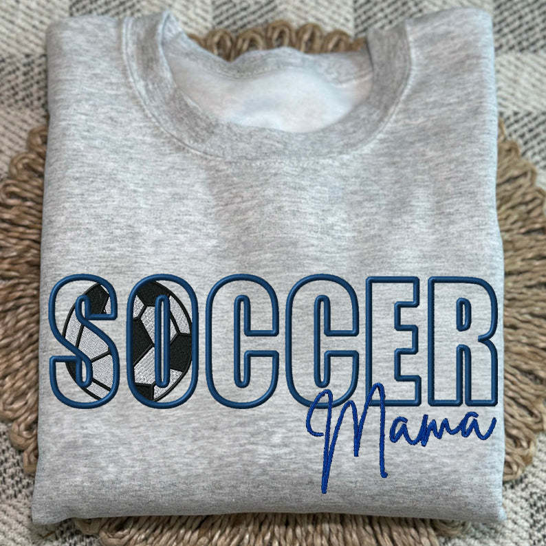 Custom Soccer Embroidered Mama/Mom/Nana Sweatshirt