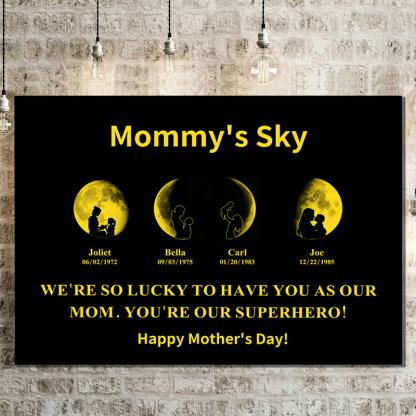 Custom Moon Phase Art Frame Customized Moon Phase with People Silhouette Frame