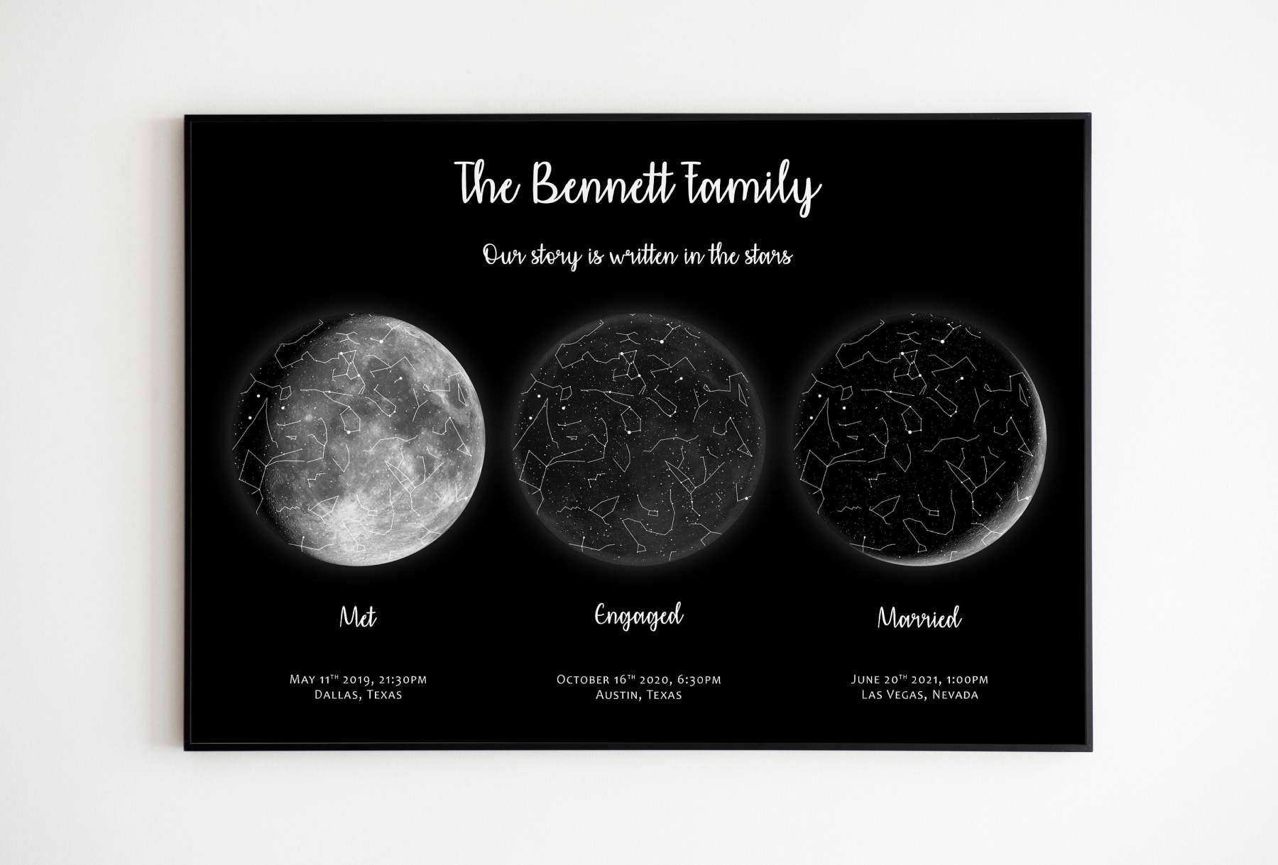 🎁Mother's Day Gift🌔Custom Moon Night Sky Print Family Gift