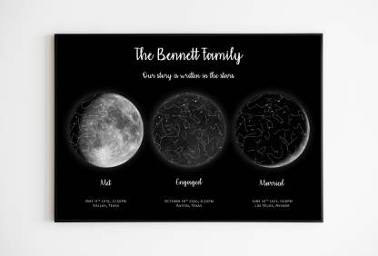 🎁Mother's Day Gift🌔Custom Moon Night Sky Print Family Gift