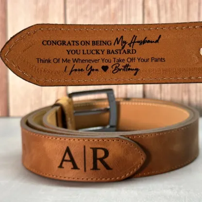 Personalized Engraved Leather Belt Gift For Dad Funny Gift For Husband