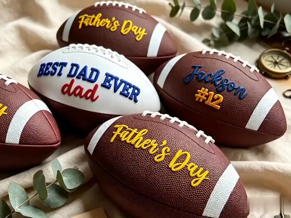 Custom Embroidered Football, Gift for Mom, Gift for Dad