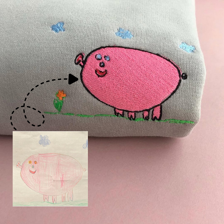 Custom Kids Art Drawing Sweatshirt, Unique Gift for Mom, Dad, or Grandparents