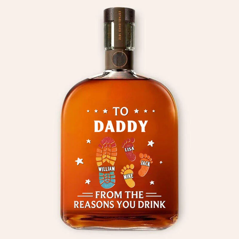 Personalized Name Whiskey Bottle Practical Father's Day Gift for Dad