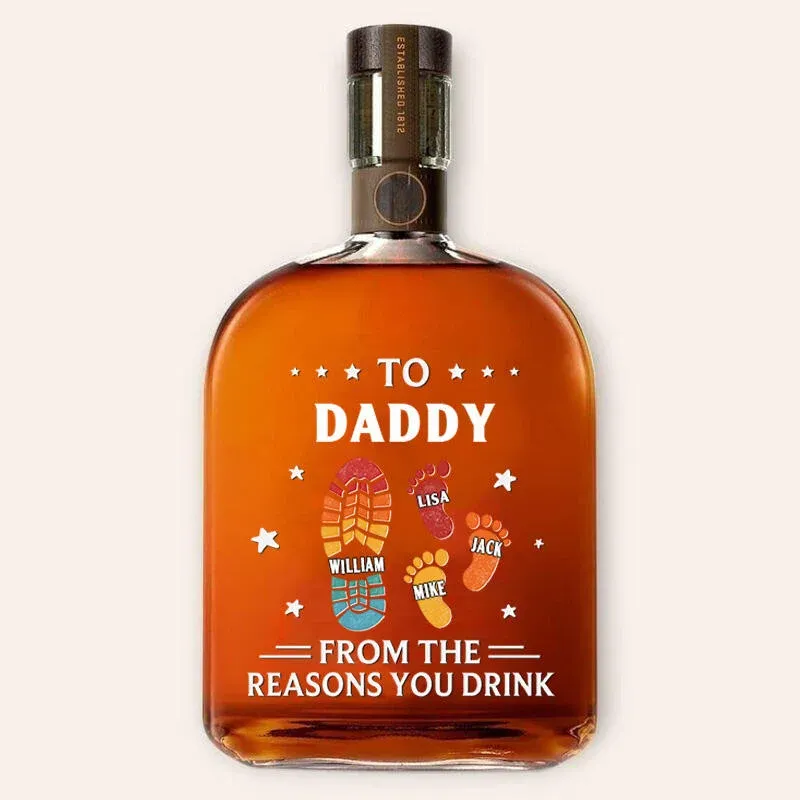 Personalized Name Whiskey Bottle Practical Father's Day Gift for Dad