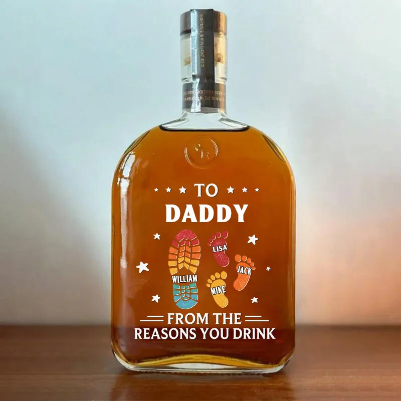 Personalized Name Whiskey Bottle Practical Father's Day Gift for Dad