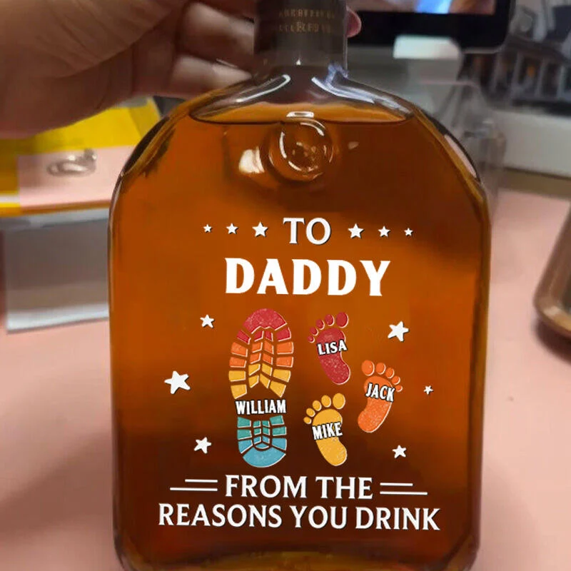 Personalized Name Whiskey Bottle Practical Father's Day Gift for Dad
