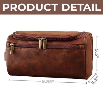 Personalized Engraved Leather Toiletry Bag – Custom Birthday Gifts for Dad, Brother, Grandad, Husband – Timeless Bond of Infinite Love