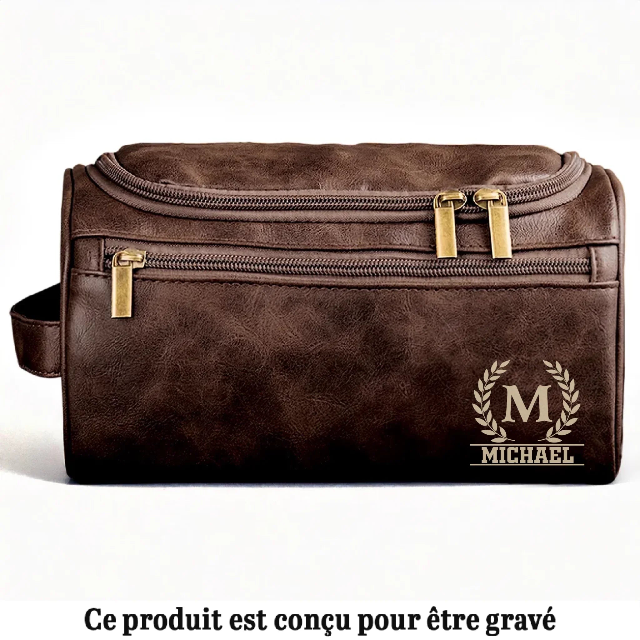 Personalized Engraved Leather Toiletry Bag – Custom Birthday Gifts for Dad, Brother, Grandad, Husband – Timeless Bond of Infinite Love