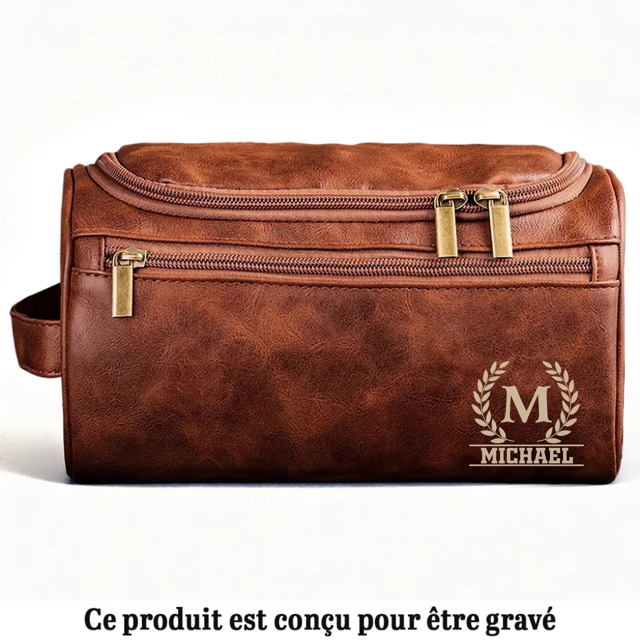 Personalized Engraved Leather Toiletry Bag – Custom Birthday Gifts for Dad, Brother, Grandad, Husband – Timeless Bond of Infinite Love