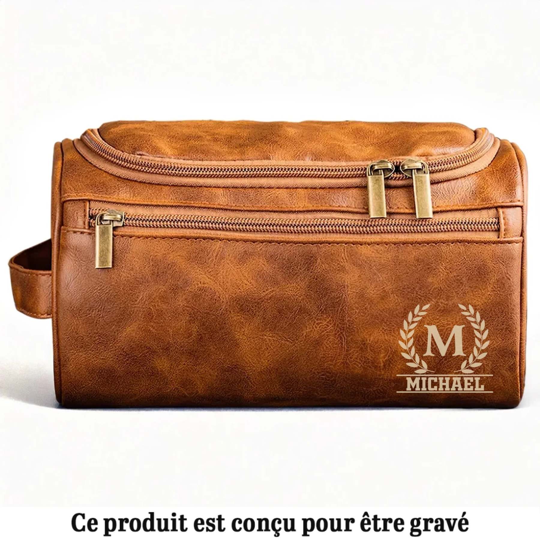 Personalized Engraved Leather Toiletry Bag – Custom Birthday Gifts for Dad, Brother, Grandad, Husband – Timeless Bond of Infinite Love