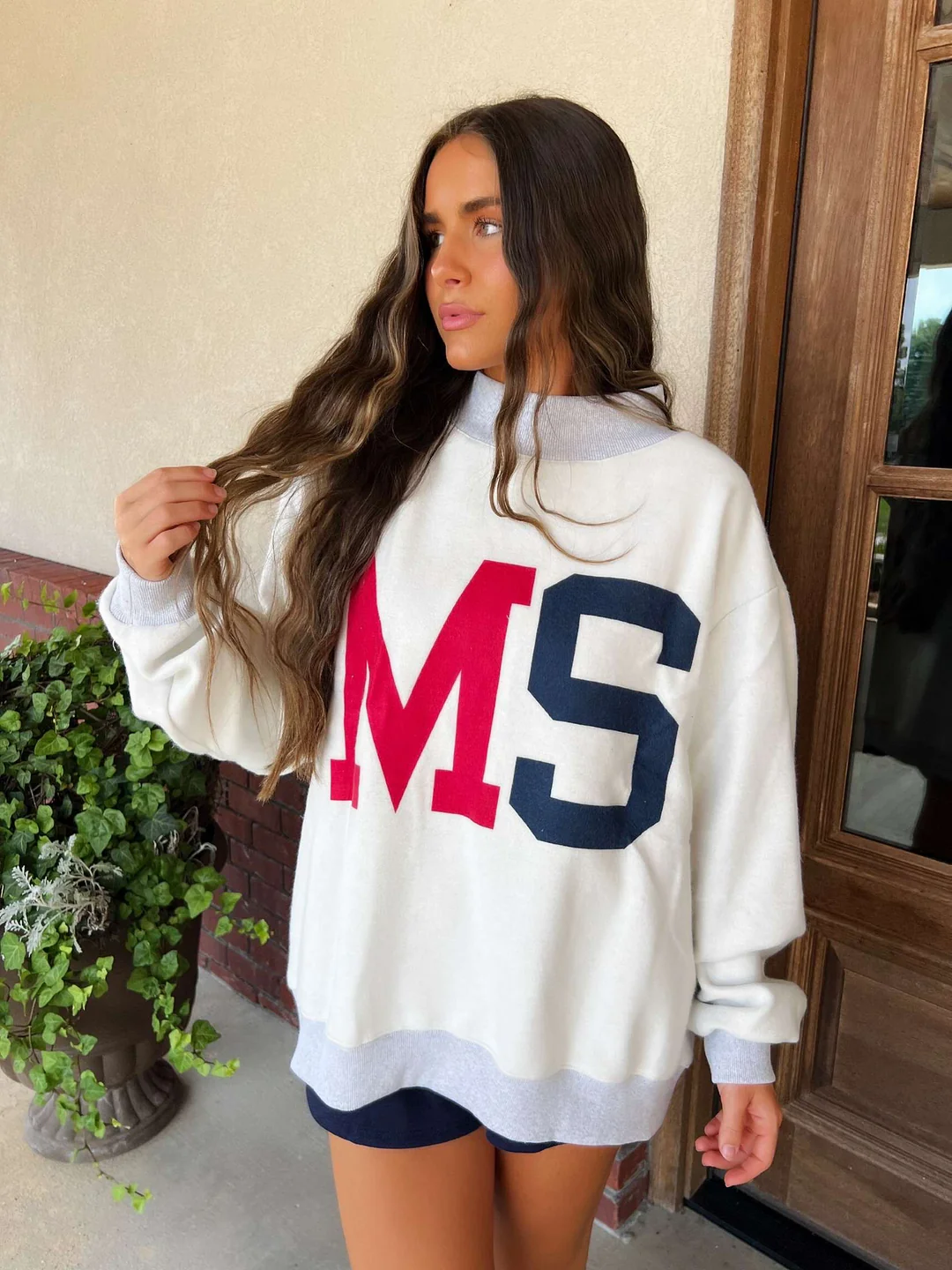 MS/Mississippi Game Day Mock Neck Reversible Sweatshirt