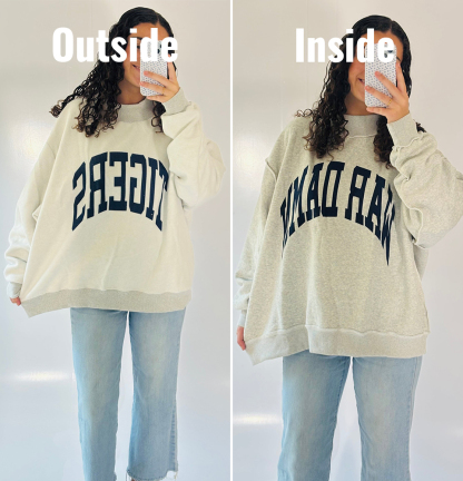 War Damn/Tigers Game Day Mock Neck Reversible Sweatshirt