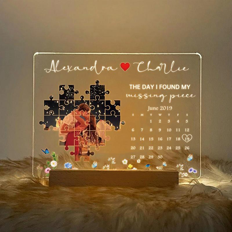 The Day I Found My Missing Piece Lightbox Personalized Gift